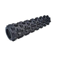RumbleRoller 22" Mid Size Xtra Firm Black Textured Foam Roller - thumbnail