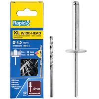 Rapid XL blindklinknagels Ø4,0 x 18 mm, 40 stuks + boor - 5000663 - 5000663 - thumbnail
