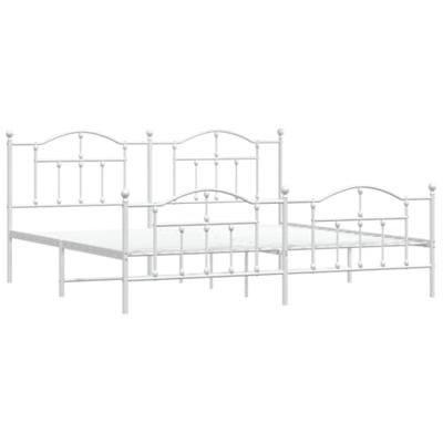 Bedframe met hoofd- en voeteneinde metaal wit 193x203 cm Bedframe met hoofd- en voeteneinde metaal wit 193x203 cm