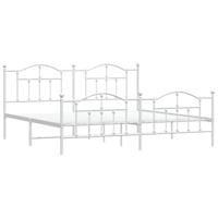 Bedframe met hoofd- en voeteneinde metaal wit 193x203 cm - thumbnail