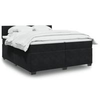 Boxspring met matras fluweel zwart 200x200 cm - thumbnail
