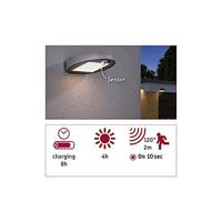 Paulmann 94247 Ryse Wandlamp op zonne-energie met bewegingsmelder Energielabel: G (A - G) 1.2 W Warmwit Wit - thumbnail