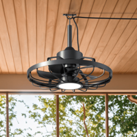 All-weather plafondlamp met ventilator - Ideaal voor veranda/overkapping en buiten/binnen ruimtes - thumbnail