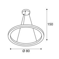 SLV Led hanglampOne 80 Ø 80cm dimbaar wit - 1002912 - thumbnail