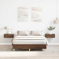Bedframe zonder matras 135x190 cm spaanplaat bruin eiken - thumbnail