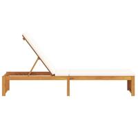 Ligstoel met kussen Bruin 200 x 55 x 94cm Massief acaciahout - thumbnail