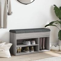 Schoenenbank 82x32x45,5 cm bewerkt hout grijs sonoma - thumbnail