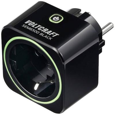 VOLTCRAFT SEM6500 BLACK Energiekostenmeter Incl. radiografische stekkerdoos, Gegevensexport, Datalogger, Kostenprognose, TRMS, Instelbaar stroomtarief, Met