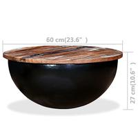 Salontafel komvormig massief gerecycled hout zwart - thumbnail