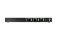 Cisco SF112-24 Unmanaged Switch met 24 10/100-poorten plus 2 SFP Mini-GBIC Uplink, beperkte levenslange bescherming (SF112-24-EU) - thumbnail