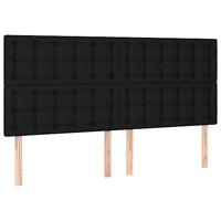 Boxspring met matras stof zwart 200x200 cm - thumbnail