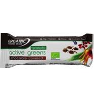 Organic Food Bar Biologische Active Greens Chocolate Covered + Probiotics Bar 68 Gram - thumbnail