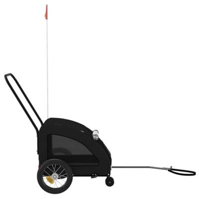Hondenfietstrailer oxford stof en ijzer zwart - thumbnail