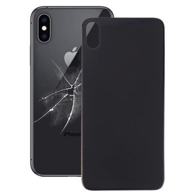 Gemakkelijk vervanging grote camera gat glas terug batterij cover met lijm voor iPhone XS Max (zwart)