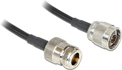Delock WiFi-antenne Aansluitkabel [1x N-stekker - 1x N-bus] 6 m Zwart