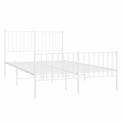 Bedframe met hoofd- en voeteneinde metaal wit 120x200 cm - thumbnail