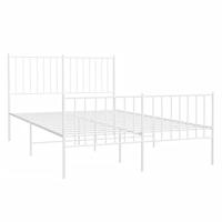 Bedframe met hoofd- en voeteneinde metaal wit 120x200 cm - thumbnail
