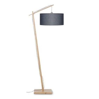 GOOD&MOJO Vloerlamp 'Andes' Bamboe en Eco linnen, 176cm, kleur Donkergrijs
