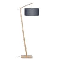 GOOD&MOJO Vloerlamp 'Andes' Bamboe en Eco linnen, 176cm, kleur Donkergrijs - thumbnail