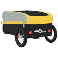 VidaXL Fietstrailer 30 kg ijzer zwart en geel - thumbnail