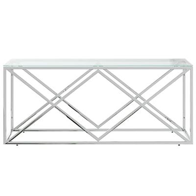 Salontafel 110x45x45 cm roestvrij staal en glas Salontafel 110x45x45 cm roestvrij staal en glas