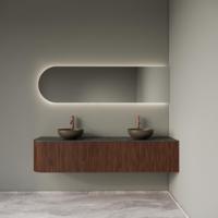 Badkamermeubelset Gliss Design Alluro 180 cm Rechts Walnut - thumbnail