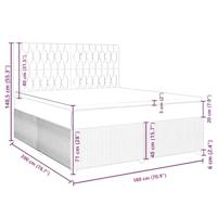 Boxspring met matras stof lichtgrijs 180x200 cm - thumbnail