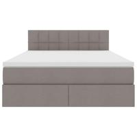 Opbergbed met matras met matras Taupe 140 x 200 cm Bewerkt hout - thumbnail