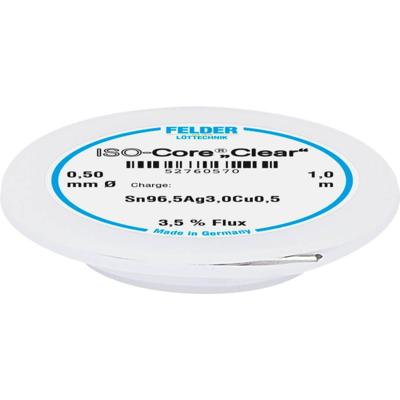 Felder ISO-Core Clear SAC305 Soldeertin Spoel Sn96,5Ag3Cu0,5 0.250 kg 1 mm Felder ISO-Core Clear SAC305 Soldeertin Spoel Sn96,5Ag3Cu0,5 0.250 kg 1 mm