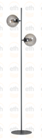 ETH Design vloerlampDavina 2-lichts zwart met smoke glas - 05-VL8190-30 - thumbnail