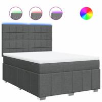 Boxspring met matras stof donkergrijs 160x200 cm - thumbnail