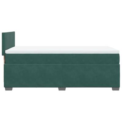 Boxspring met matras fluweel donkergroen 80x200 cm