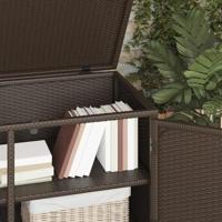 Tuinkast 110x55x60,5 cm poly rattan bruin - thumbnail