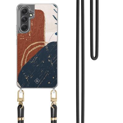 Samsung Galaxy A34 hoesje met zwart koord - Abstract terracotta Samsung Galaxy A34 hoesje met zwart koord - Abstract terracotta
