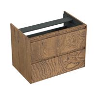 Onderkast Forzalaqua Reno 80x51x60 Cm 2 Lades Softclose Eiken Castle Brown - thumbnail