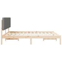 Bedframe met Gevoerd Hoofdgedeelte Lichtgrijs 200 x 200 cm - thumbnail