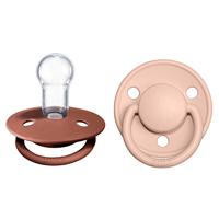 Set van 2 BIBS De Lux siliconen spenen terracotta + poederroze - thumbnail