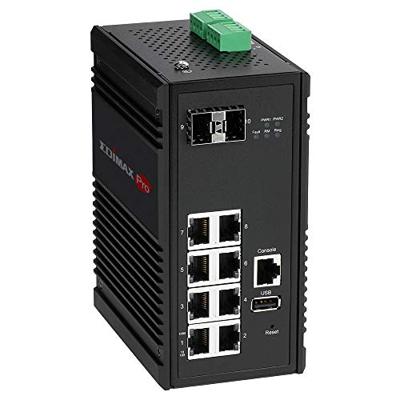Edimax IGS-5208 - Industriële 8-poorts Gigabit Web Managed Switch met 2 SFP-poorts