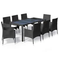 9-delige Tuinset poly rattan zwart - thumbnail