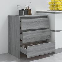 Dressoir 70x41x75 cm bewerkt hout grijs sonoma eikenkleurig - thumbnail