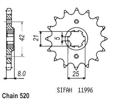 ESJOT Sprocket 520 15z standard