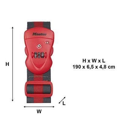 Kofferriem master lock tsa rood/zwart Kofferriem master lock tsa rood/zwart
