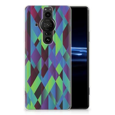 Sony Xperia Pro-I | TPU Hoesje | Abstract Green Blue