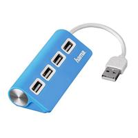 Hama 4-poorts USB 2.0-hub blauw, 00012179 - thumbnail