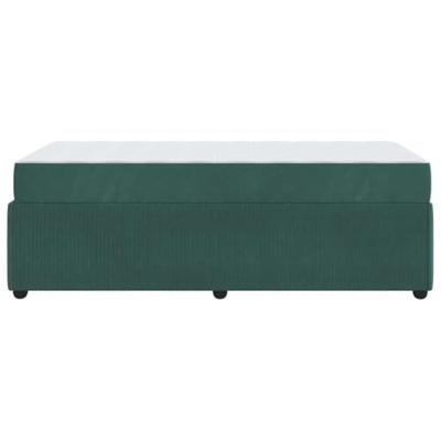 Bedframe met matras met matras Donkergroen 90 x 200 cm Fluweel
