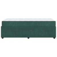 Bedframe met matras met matras Donkergroen 90 x 200 cm Fluweel - thumbnail