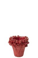 J-Line Vaas Ambrosia Keramiek Rood Small - thumbnail