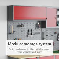 VidaXL Gereedschapskast set met plank 3 pcs rood gepoedercoat staal - thumbnail