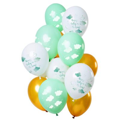 Ballonnen 'Hooray Baby on the Way' Premium (12st)