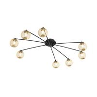 QAZQA Moderne plafondlamp zwart met goud 8-lichts - Athens Wire - thumbnail